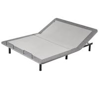 Beliani Sommier Électrique Réglable en Fer et Polyester 160 x 200 cm avec Télécommande Gris Brunoy