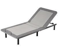 Beliani Sommier Électrique Réglable en Fer et Polyester 80 x 200 cm avec Télécommande Gris Brunoy