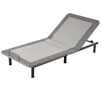 Beliani Sommier Électrique Réglable en Fer et Polyester 90 x 200 cm avec Télécommande Gris Brunoy