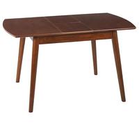 Beliani Table à Manger à Rallonge 100/130x80cm MDF et Bois d'Hévéa en Bois Foncé