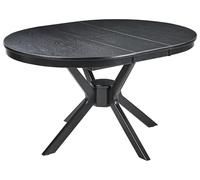 Beliani Table à Manger Ronde Design Rétro Extensible Salle à Manger Salon Chêne Noir Tymis