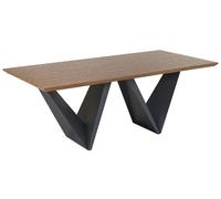 Beliani - Table à Manger - Sinstra - 200 x 100 cm, en MDF et Bois, Bois et Noir