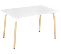 Beliani Table à Manger Style Scandinave 120 x 80 cm en MDF Blanc et Bois Clair Newberry