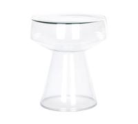 Beliani Table Appoint Design Moderne Forme Ovale en Verre Transparent Laguna