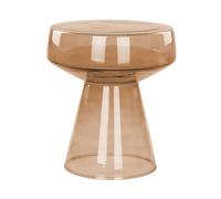 Beliani Table Appoint Design Moderne Forme Ovale en Verre Transparent Marron Doré Laguna