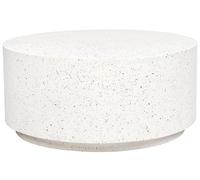 Beliani Table Basse à Café Blanc Cassé en Mg0 et Fibres de Verre Effet Terrazzo 90 cm Trezzo