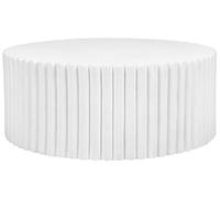 Beliani Table Basse à Café Blanche en Mg0 et Fibres de Verre Ronde 117 cm Résistante Pozza