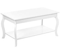 Beliani Table Basse Classique Blanche en MDF avec Etagère 101 x 55 cm pour Salon Hartford