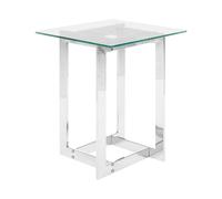 Beliani - Table Basse - Crystal - 52 x 40 cm, Verre, Argenté