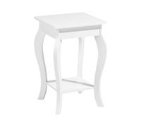 Beliani Table Basse d'Appoint Blanche avec Plateau Carrée et Pieds au Style Louis Design Classique pour Salon ou Chambre Rétro Vintage