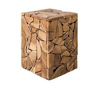 Beliani Table Basse d'Appoint en Forme de Cube en Bois de Teck Massif Ultra Durable Très Décorative pour Salon Rustique ou Boho Bohème