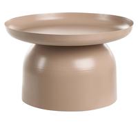Beliani Table Basse d'Appoint en Métal Ronde Taupe Torrens
