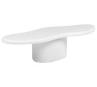 Beliani Table Basse d'Appoint en Mgo Forme Irrégulière 120 x 57 cm Résistante Vent et Rouille Blanche Conza
