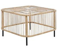 Beliani Table Basse de Jardin en Rotin Ton Naturel de Style Bohème pour Extérieur Cesenatico