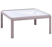 Beliani Table Basse de Jardin Moderne Structure Matière Synthétique 69 x 69 cm Taupe Ferretti