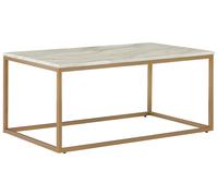 Beliani - Table Basse Effet Marbre - Delano - 100 x 60 cm, en MDF et Métal, Blan