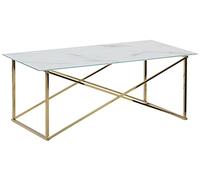 Table Basse Emporia Effet Marbre Doré Blanc