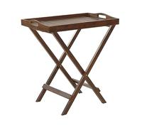 Beliani Table Basse Moderne à Plateau pour Extérieur Plateau Amovible en Acacia Bois Marron Foncé Amantea