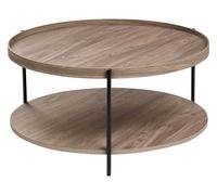 Beliani Table Basse Moderne Structure en Métal Ronde 78 cm 1 Tablette Marron Foncé Lander