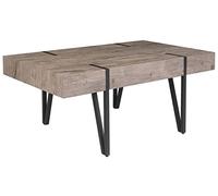 Beliani Table Basse Rectangulaire avec Plateau en MDF Effet Bois Foncé et Pieds Noirs pour Salon au Style Moderne et Industriel