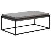 Beliani Table Basse Rectangulaire en MDF Imitation Béton et Structure en Métal Noir de Design Industriel pour Salon Moderne ou Minimaliste