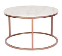 Table Basse Coral Effet Marbre Rose Doré Rose