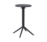 Beliani Table Bistrot en Matière Synthétique 60 x 60 cm Forme Ronde Plateau Rabattable Résistant à l'Extérieur Noire Legrena