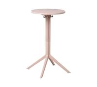 Beliani Table Bistrot en Matière Synthétique 60 x 60 cm Forme Ronde Plateau Rabattable Résistant à l'Extérieur Beige Legrena
