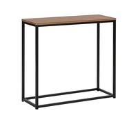 Beliani Table Console avec Plateau Effet Bois Foncé et Structure en Métal Noir Coiffeuse au Design Industriel pour Intérieur Moderne ou Rétro