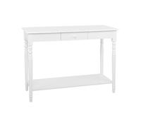 Beliani Table Console Blanche en Bois et MDF avec Tiroir de Style Traditionnel pour Intérieur Scandinave ou Classique