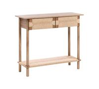 Beliani Table Console Bohème en Aggloméré à 2 Tiroirs avec Façades en Corde de Papier Marron Clair Bondi