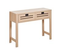 Beliani Table Console en Panneaux de Particules de Bois Clair Mélaminé à 2 Tiroirs Randa