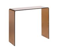 Beliani Table Console Minimaliste en Verre Trempé 90 x 30 cm Transparente Marron Kendall