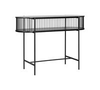 Beliani Table Console Moderne avec Étagère à Lamelles 120 x 42 cm Noir Birson