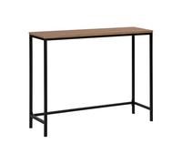 Beliani Table Console Moderne en Imitation Bois Foncé et Structure en Métal Noir Tulia