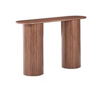Beliani Table Console Moderne en MDF 120 cm Meuble d'Entrée Pieds Cannelés Marron Foncé Yalata