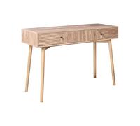Beliani Table Console Moderne en MDF Stratifié avec 2 Tiroirs Meuble Couloir Salon Marron Clair Ronge