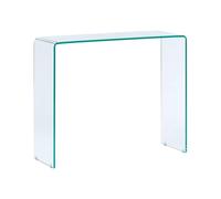 Beliani Table Console ou Coiffeuse en Verre Transparent au Design Moderne pour Intérieur Minimaliste ou Contemporain