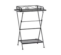 Beliani Table Basse d'Appoint en Acier avec Grille et Barres Noir et Vielli pour Intérieur Rétro ou Industriel