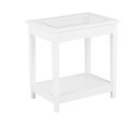 Beliani - Table d'appoint - Attu - Blanche Plateau en Verre Moderne