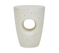 Beliani Table d'Appoint Blanc Cassé Effet Terrazzo 47 cm Trouée Minimaliste Résistant Edolo