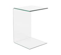 Beliani Table d'Appoint de Chevet en Verre Transparent Design Ultra Moderne Tendance pour Salon ou Chambre Contemporaine