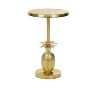 Beliani Table d'Appoint Dorée en Métal en Forme de Bougeoir et Plateau Rond Elégant Pannouvre