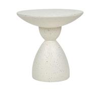 Beliani Table d'Appoint Effet Terrazzo Forme Contournée Ronde 52 cm Résistant Blanc Cassé Caffi