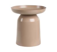 Beliani Table d'Appoint en Métal Ronde Extrémité de Canapé Forme Géométrique Taupe Torrens