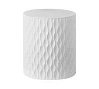 Beliani Table d'Appoint en Mgo Fibre de Verre 37 cm Forme Ronde Résistant au Vent Effet Terrazzo Blanche Antelao