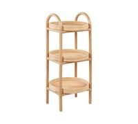 Beliani Table d'Appoint en Rotin Intérieur Extérieur 3 Etagères Naturel Troolie
