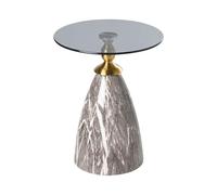 Beliani Table d'Appoint Glamour en Métal Ronde Table Basse Effet Marbre Noir Cady
