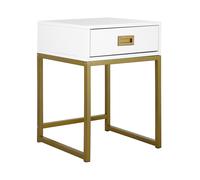 Beliani - Table d'Appoint - Largo - en MDF et Acier, Blanc et Doré