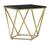 Beliani - Table d'Appoint - Malibu - 50 x 50 cm - en MDF Effet Marbre et Mé